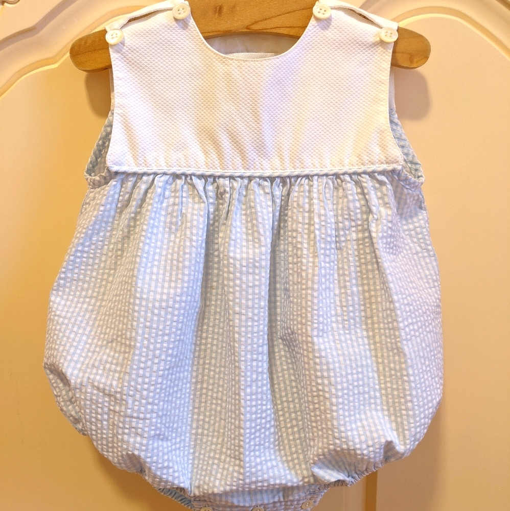 Crochette italian cotton romper 9mo